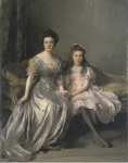 Laszlo Fulop Portrait of a Lady and her Daughter Portrait of Anya and Lanya  - Hermitage